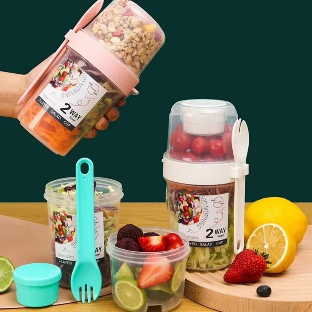 Meal Prep Yogurt Containers - 휴대용 샐러드 컵 아침 식사 컵