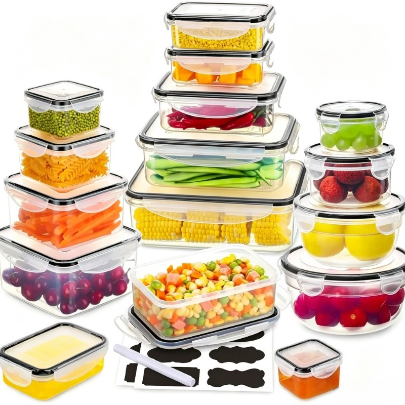 Meal Prep Glass Containers With Lids - 유리 식품 보관 용기 세트, 밀폐형