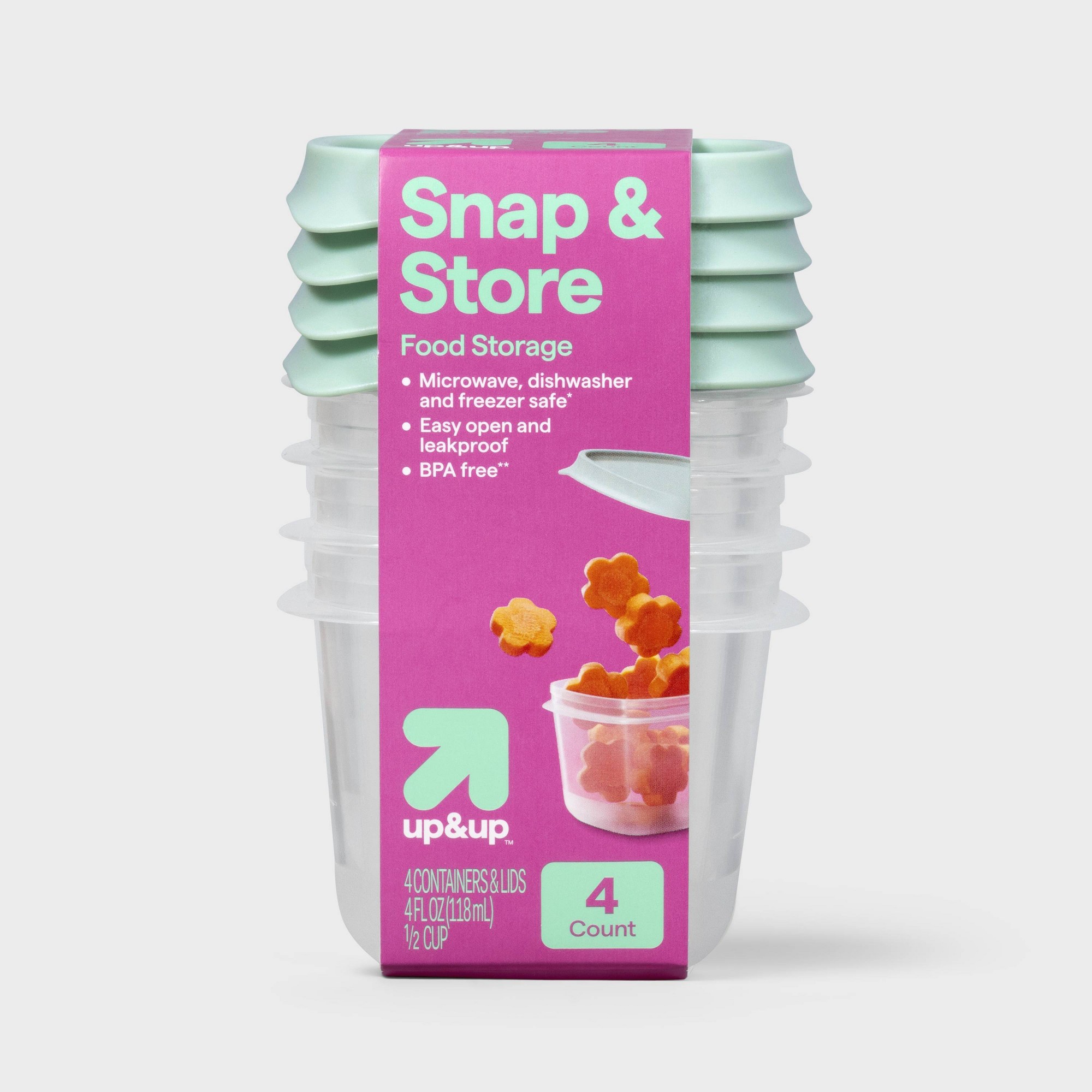 4ct 미니 사각형 하프컵 식품 보관 용기, BPA 프 - Meal Prep Containers 리뷰 및 가격