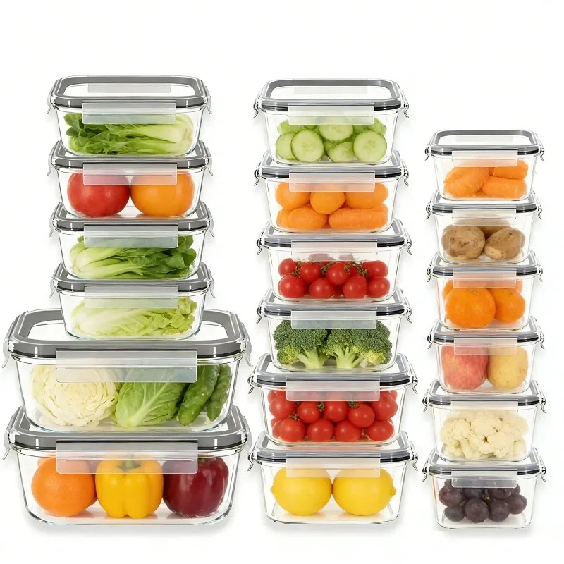 유리 식품 보관 용기 세트, 밀폐형 누수 방지 유리 식 - Meal Prep Glass Containers With Lids 리뷰 및 가격