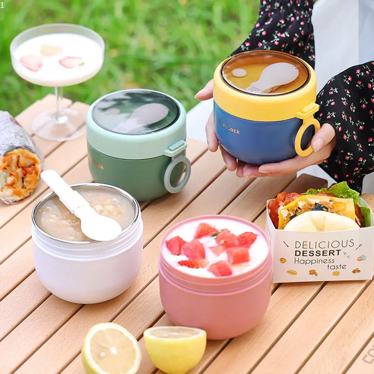 600ml/800ml 포크 시리얼 요구르트 샐러드 수프 - Meal Prep Yogurt Containers 리뷰 및 가격