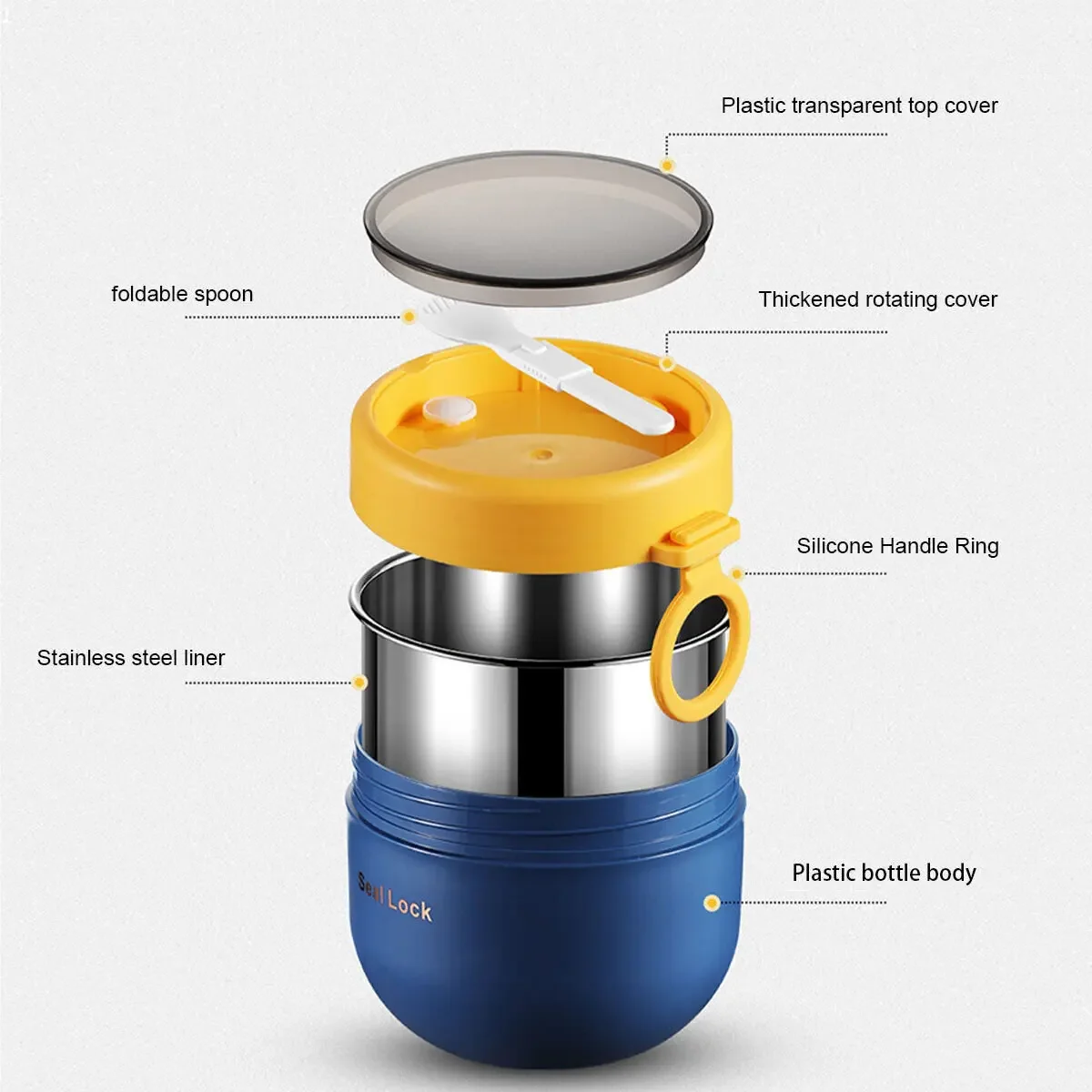 600ml/800ml 포크 시리얼 요구르트 샐러드 수프 - Meal Prep Yogurt Containers 리뷰 및 가격