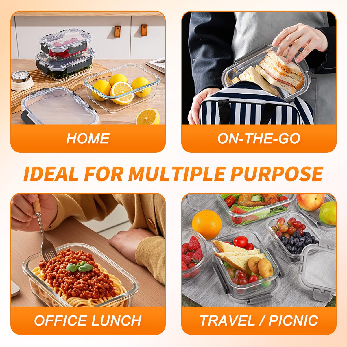 유리 식품 보관 용기 세트 10개입, BPA 프리 밀폐 - Meal Prep Glass Containers With Lids 리뷰 및 가격