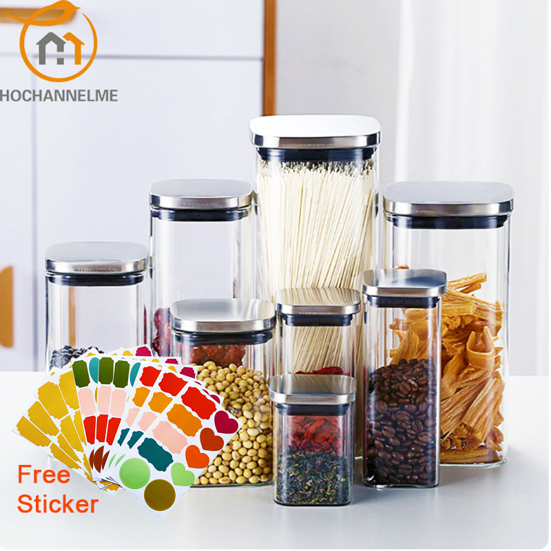 뚜껑이 달린 밀폐 유리 항아리 커피 저장용 캔 스퀘어  - Meal Prep Glass Containers With Lids 리뷰 및 가격