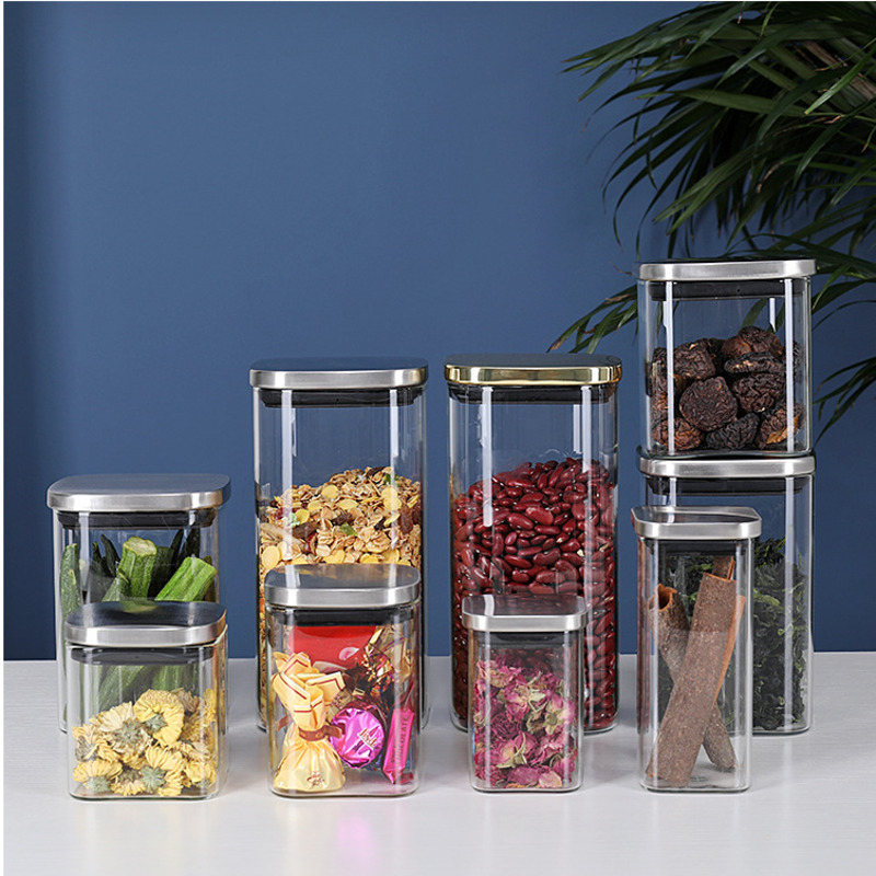 뚜껑이 달린 밀폐 유리 항아리 커피 저장용 캔 스퀘어  - Meal Prep Glass Containers With Lids 리뷰 및 가격