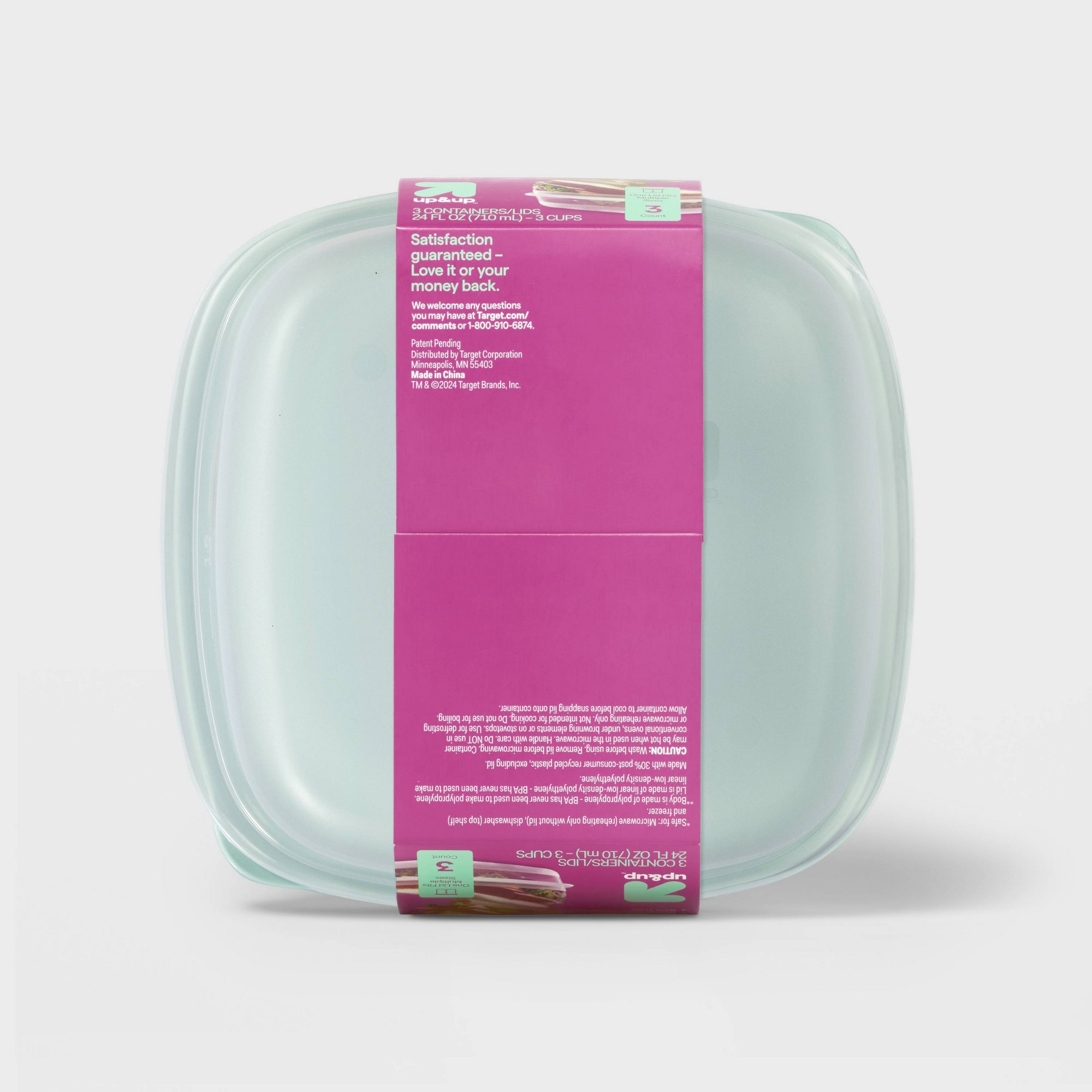 3ct 사각형 스냅 뚜껑이 있는 식품 보관 용기, 주방 - Meal Prep Containers 리뷰 및 가격